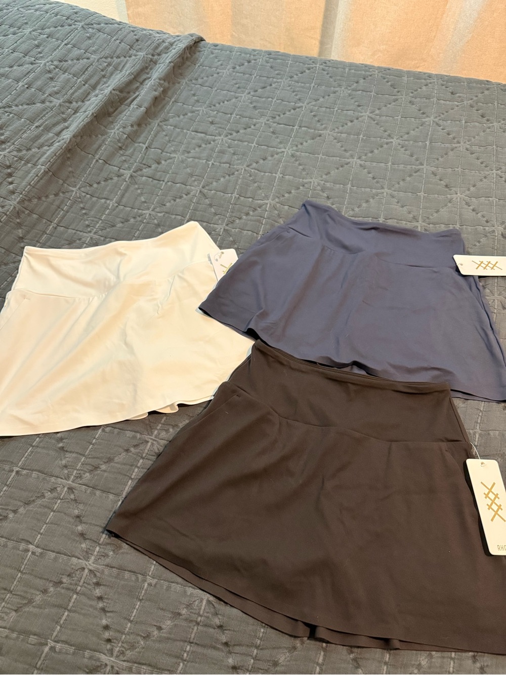 RHONE Trio Skater Skorts in WHITE